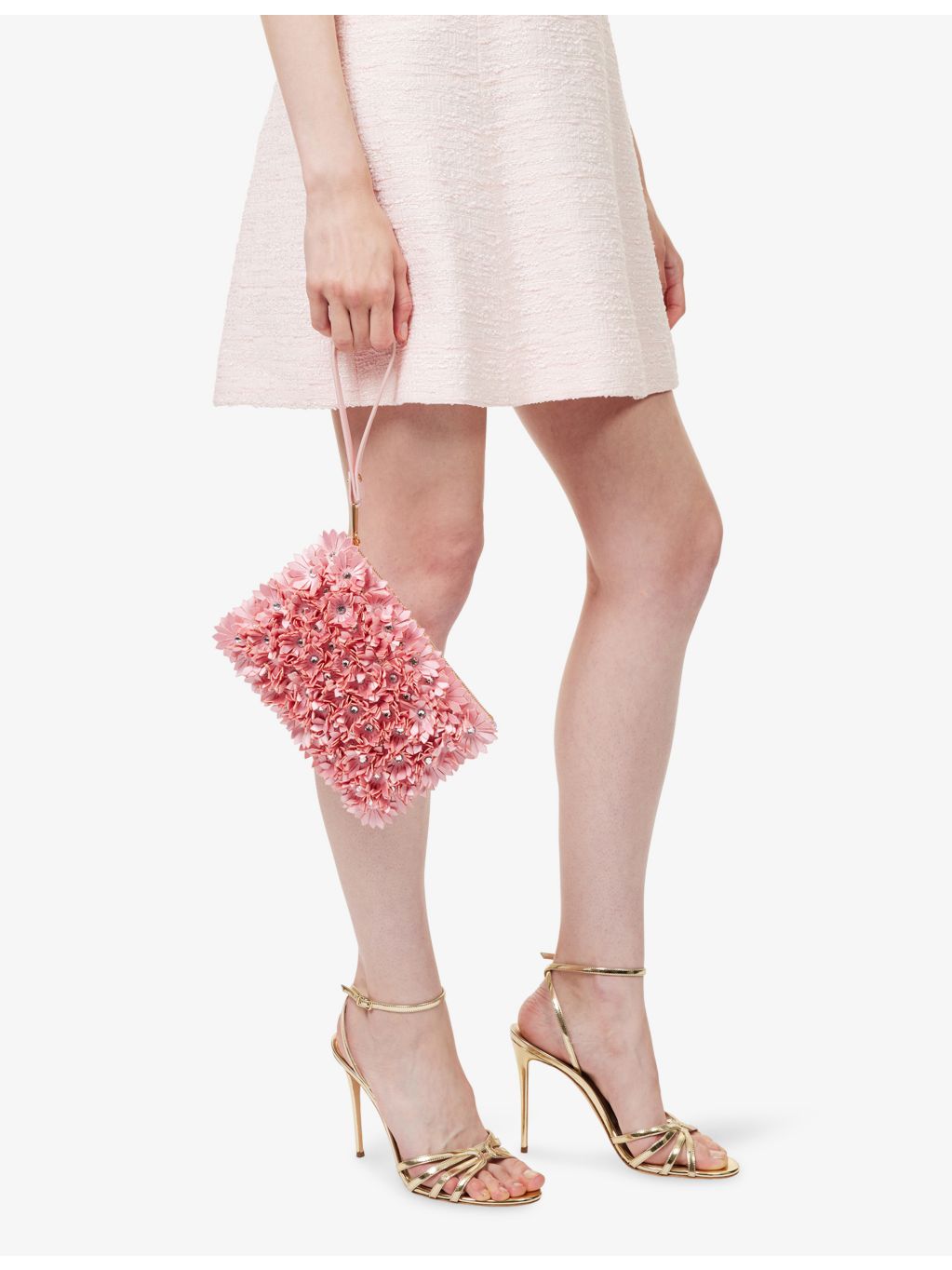 Valentino Garavani flower embroidered pouch in silk and viscose, UK version
