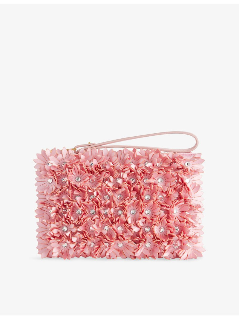 Valentino Garavani flower embroidered pouch in silk and viscose, UK version
