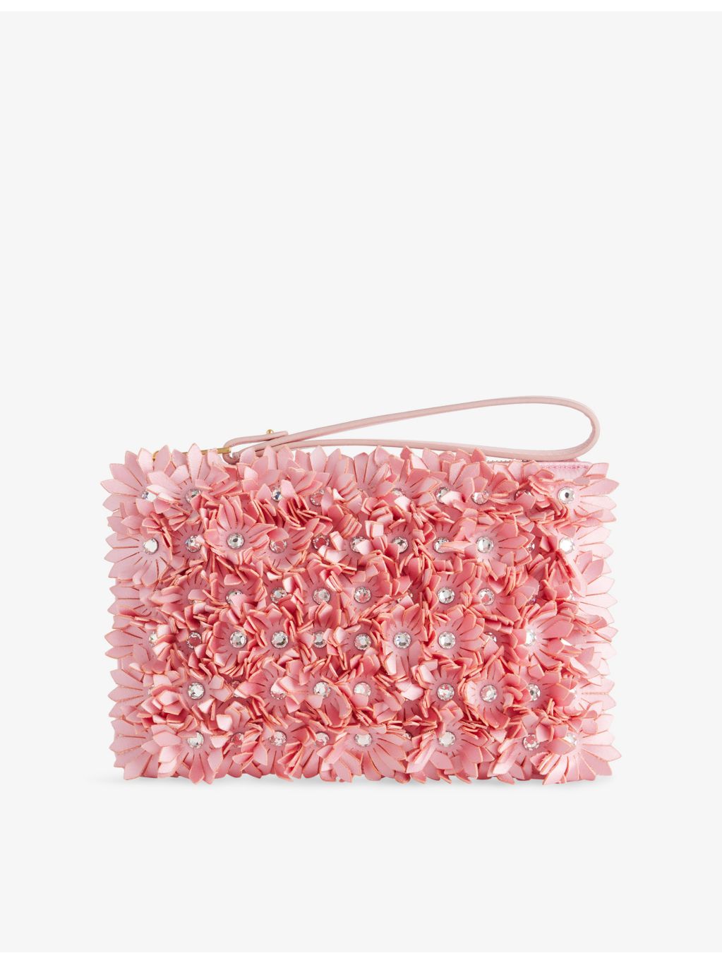 Valentino Garavani flower embroidered pouch in silk and viscose, UK version