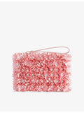 Valentino Garavani flower embroidered pouch in silk and viscose, UK version