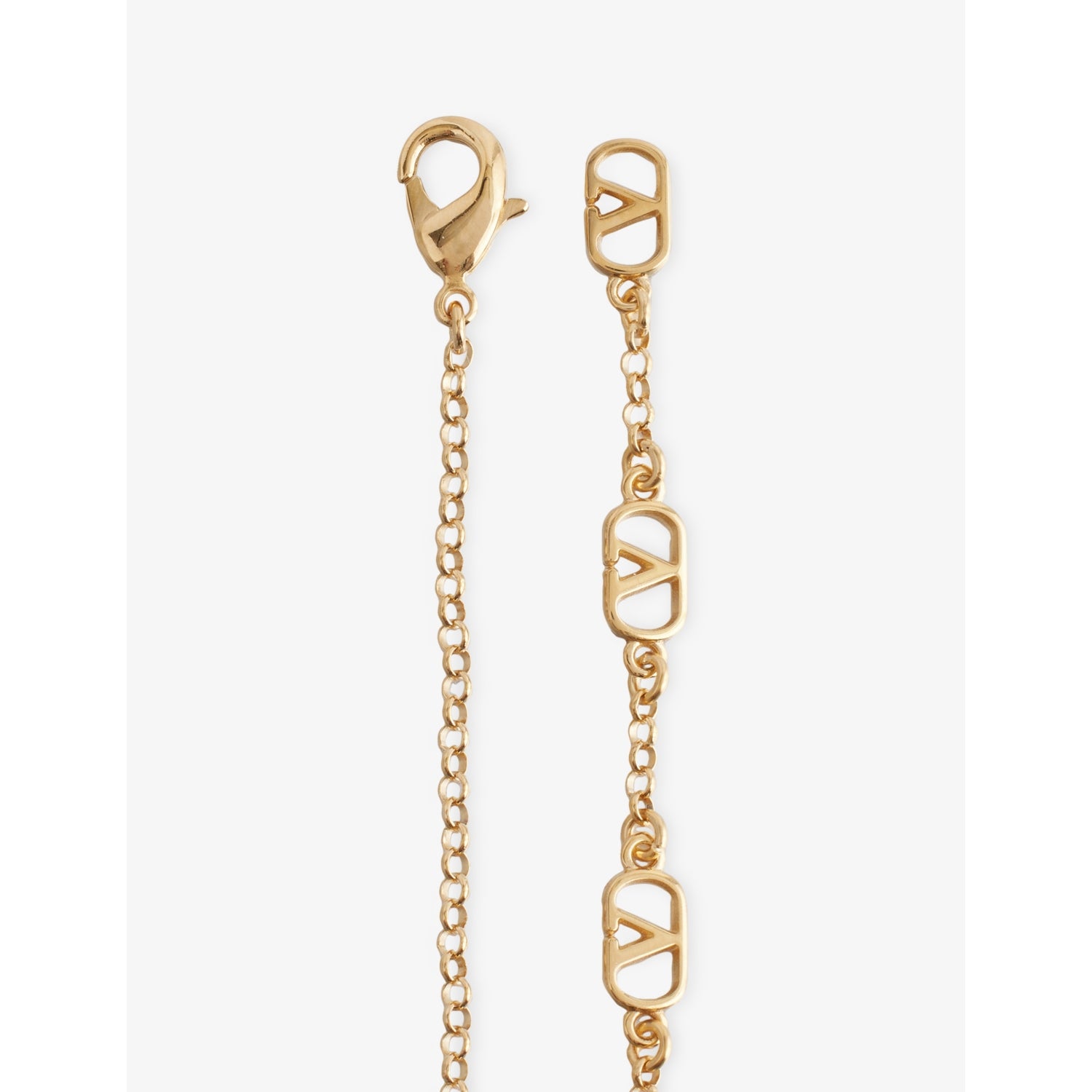 Valentino Garavani Ovalette brass necklace with VL logo pendant, UK version
