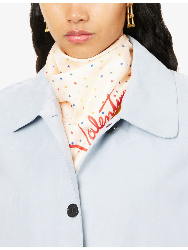 Valentino Garavani silk bandeau scarf with all-over print, imported from the UK