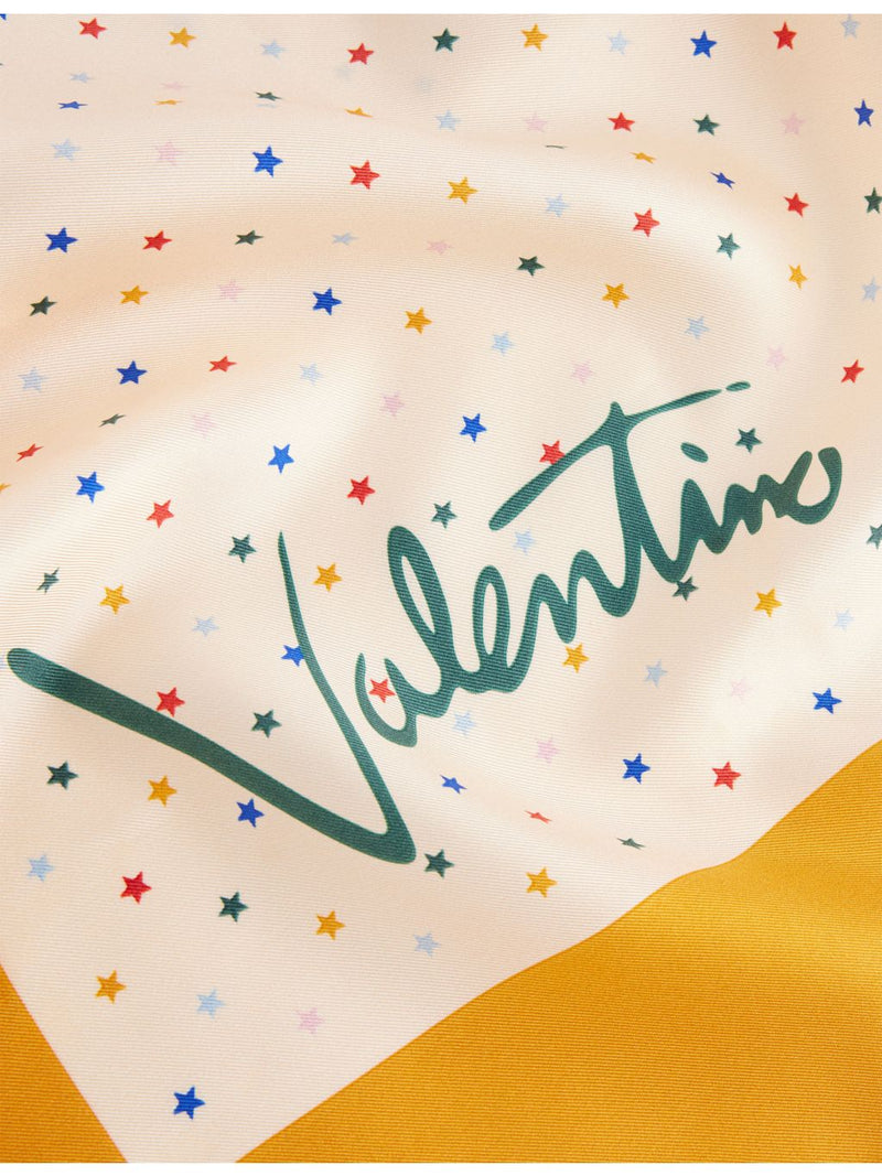 Valentino Garavani silk bandeau scarf with all-over print, imported from the UK