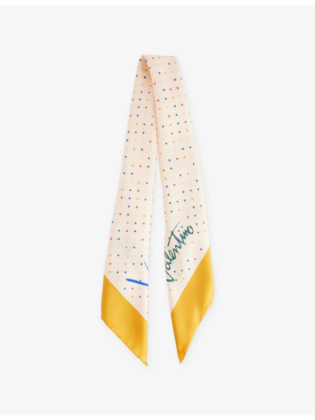 Valentino Garavani silk bandeau scarf with all-over print, imported from the UK