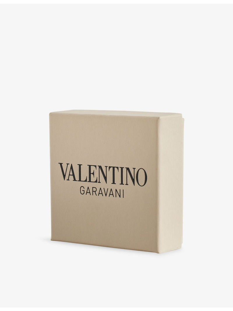 Valentino Garavani drop earrings with green stone, polished brass - British product