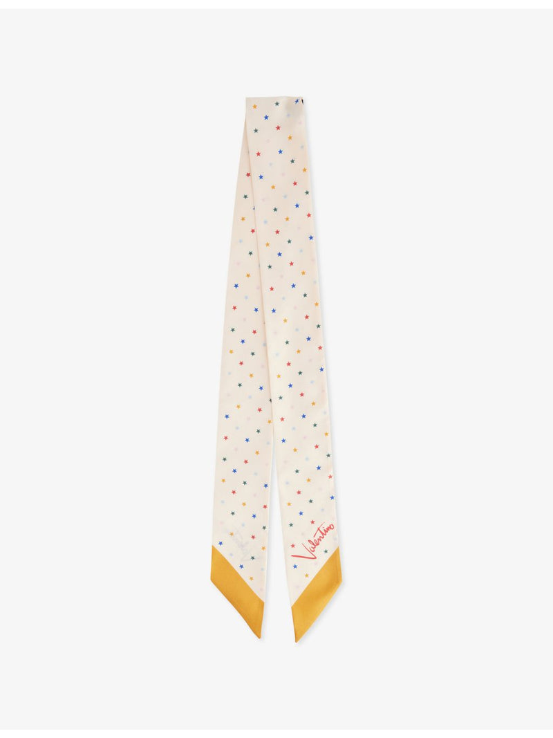 Valentino Garavani silk scarf with star pattern 6 x 120cm (British brand)