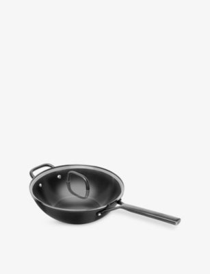 Zwilling Milano aluminium wok pan 30cm with glass lid - British product