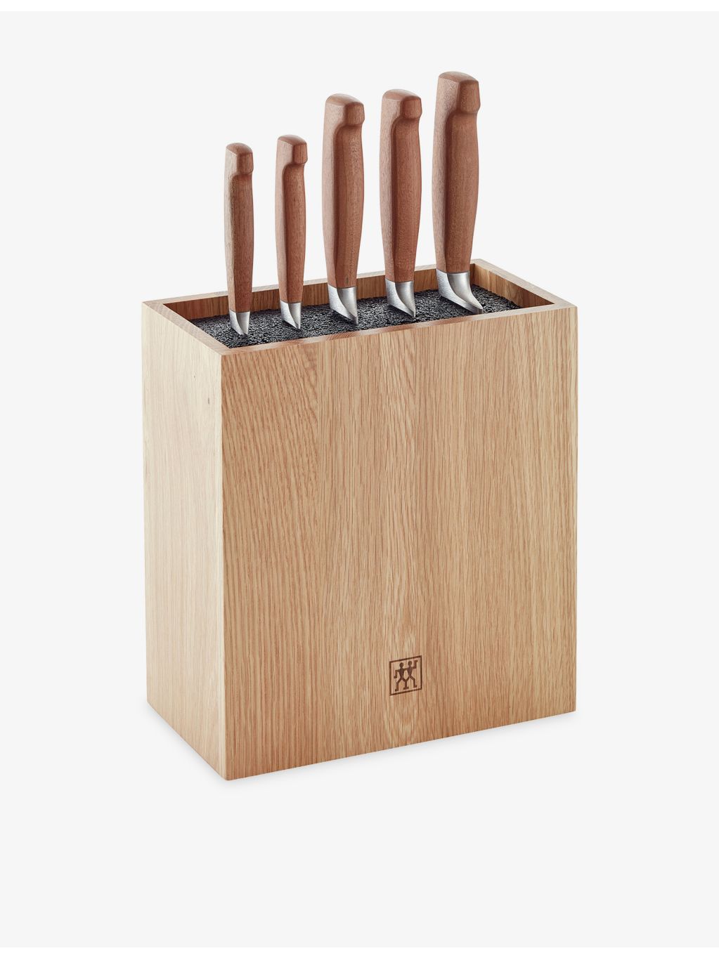 Zwilling J.A Henckels five-piece wooden knife block set, imported from the UK