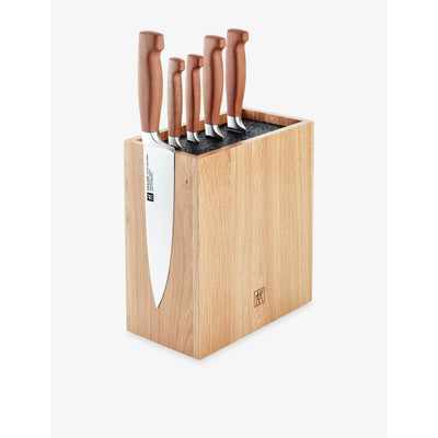 selfridges Zwilling J.A Henckels Five-Piece Wooden Knife Block Set- Buy online at McGrocer
