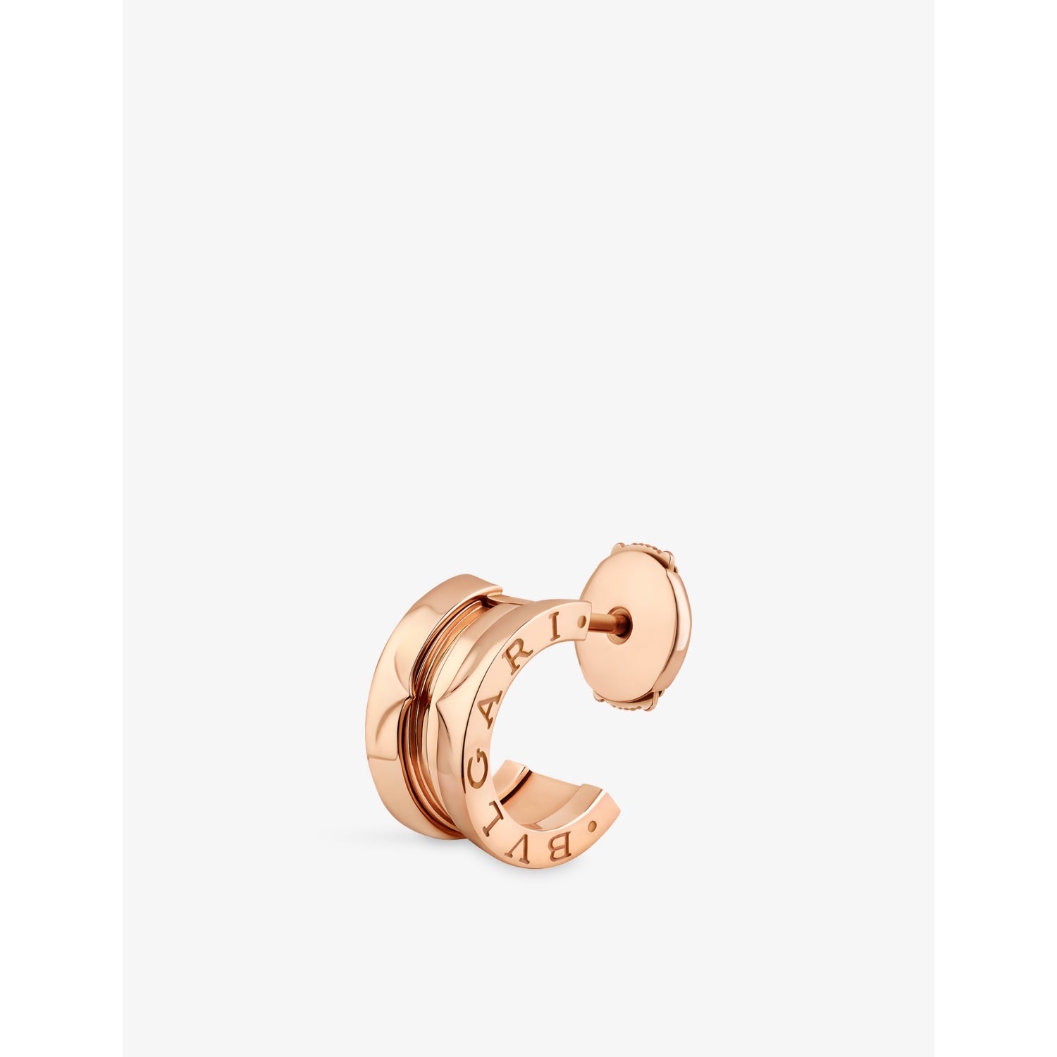 Bvlgari B.zero1 18ct rose gold single hoop earring, imported from the UK