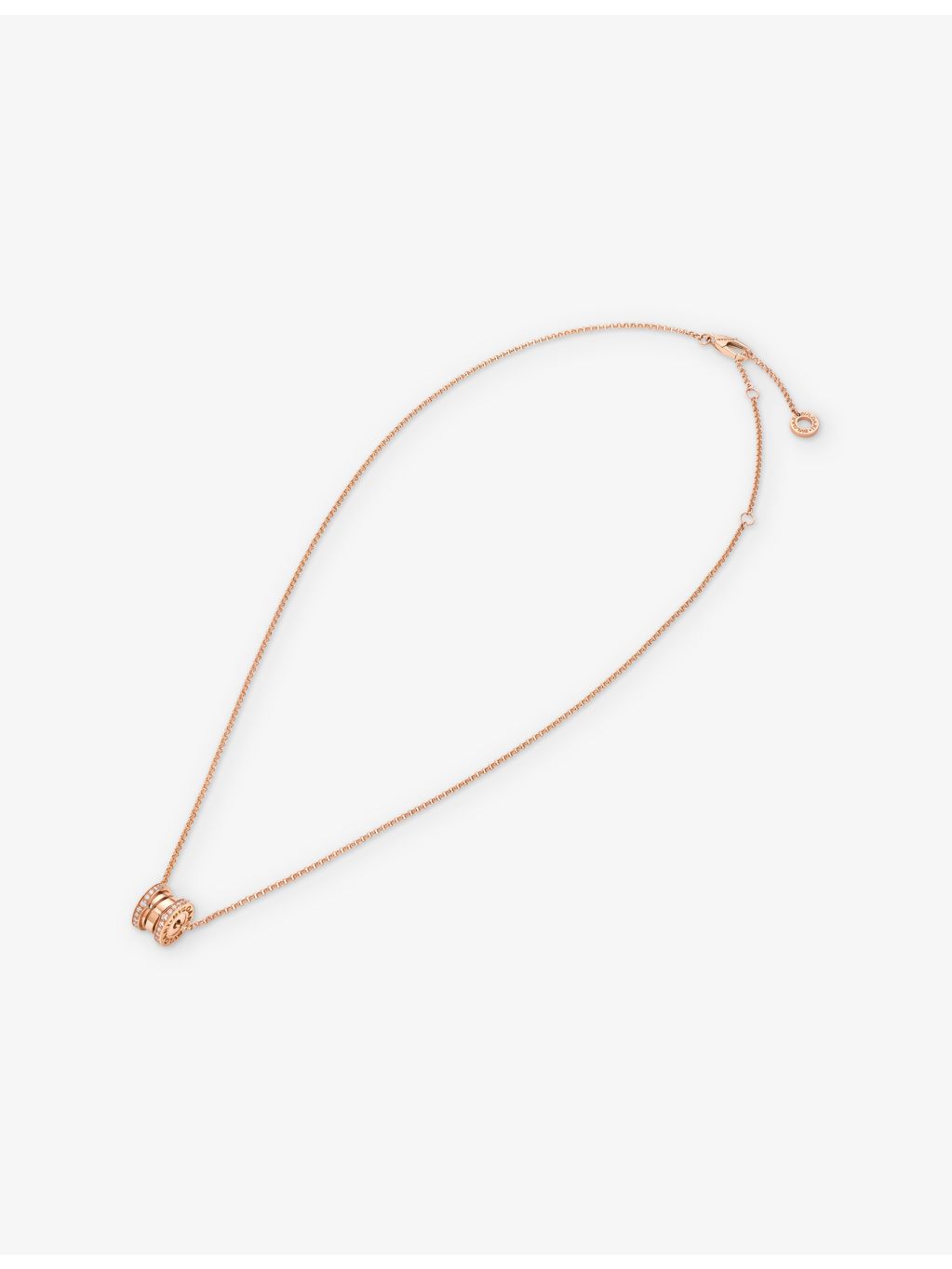 Bvlgari B.zero1 pendant necklace 18ct rose-gold 0.25ct diamond, imported from the UK