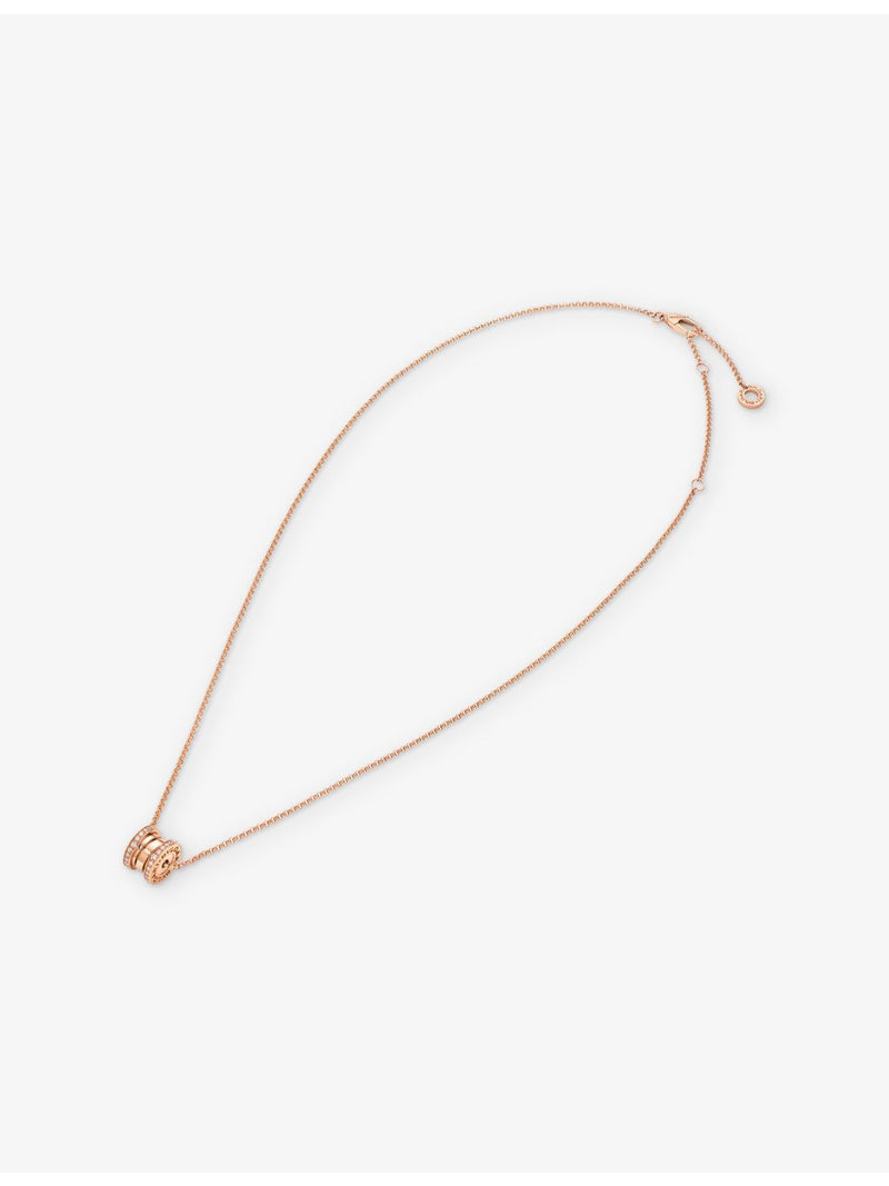 Bvlgari B.zero1 pendant necklace 18ct rose-gold 0.25ct diamond, imported from the UK