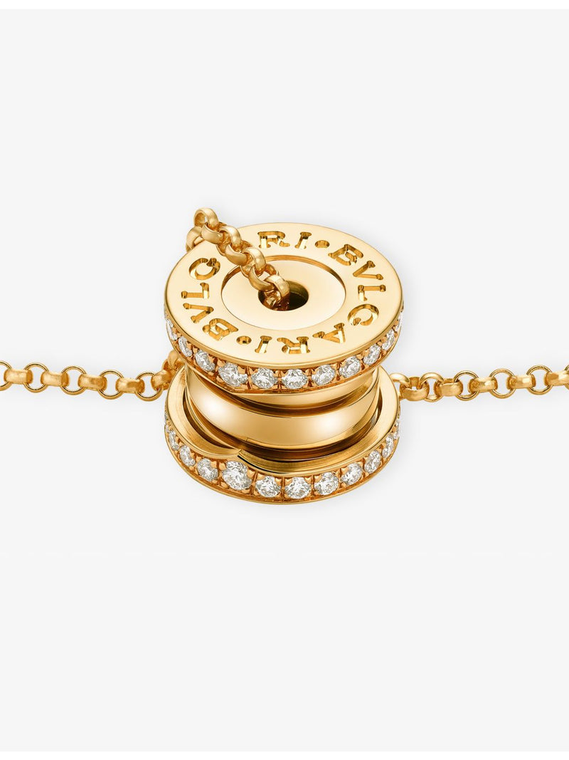 Bvlgari pendant necklace 18ct yellow gold diamond 0.25ct (British brand)