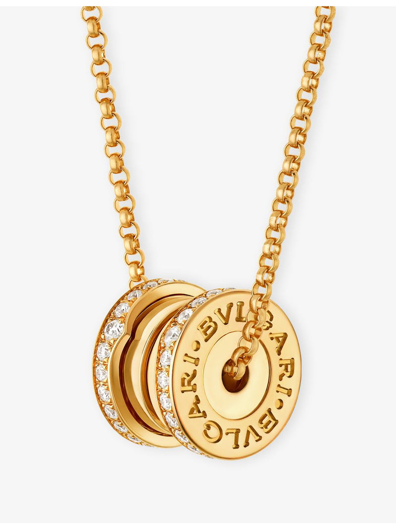 Bvlgari pendant necklace 18ct yellow gold diamond 0.25ct (British brand)