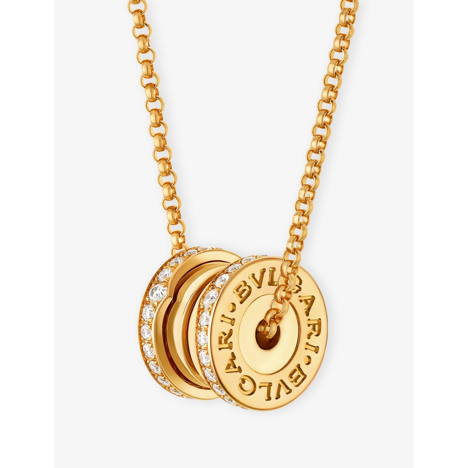 Bvlgari pendant necklace 18ct yellow gold diamond 0.25ct (British brand)