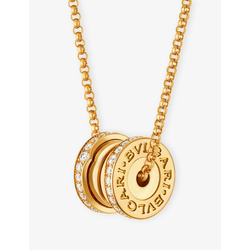 Bvlgari pendant necklace 18ct yellow gold diamond 0.25ct (British brand)