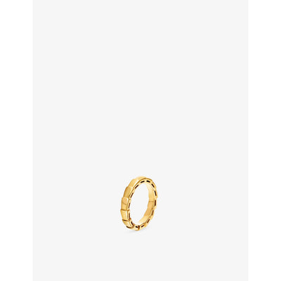 selfridges Bvlgari Serpenti Viper 18ct Yellow Gold Wedding Band Ring- Buy online at McGrocer