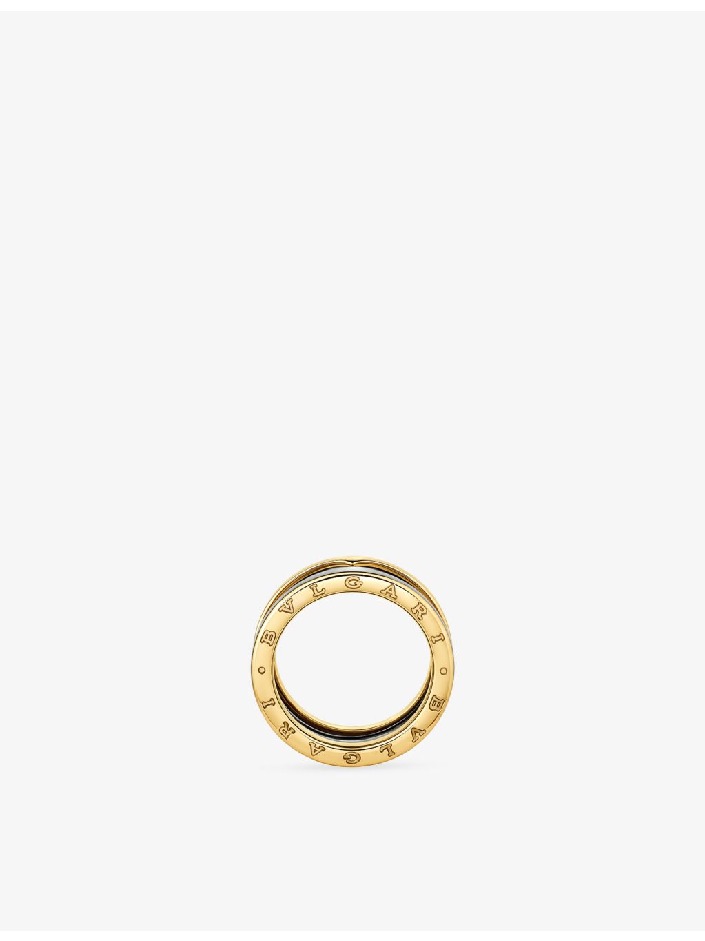 Bvlgari B.zero1 18ct yellow gold and stainless steel two-band ring, UK version