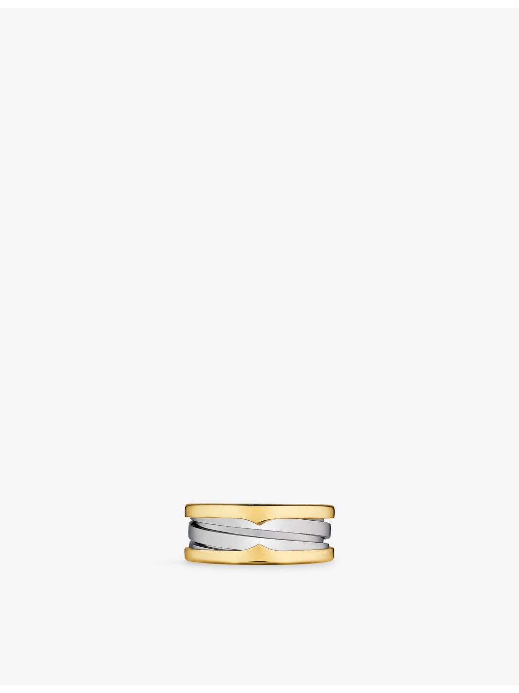 Bvlgari B.zero1 18ct yellow gold and stainless steel two-band ring, UK version