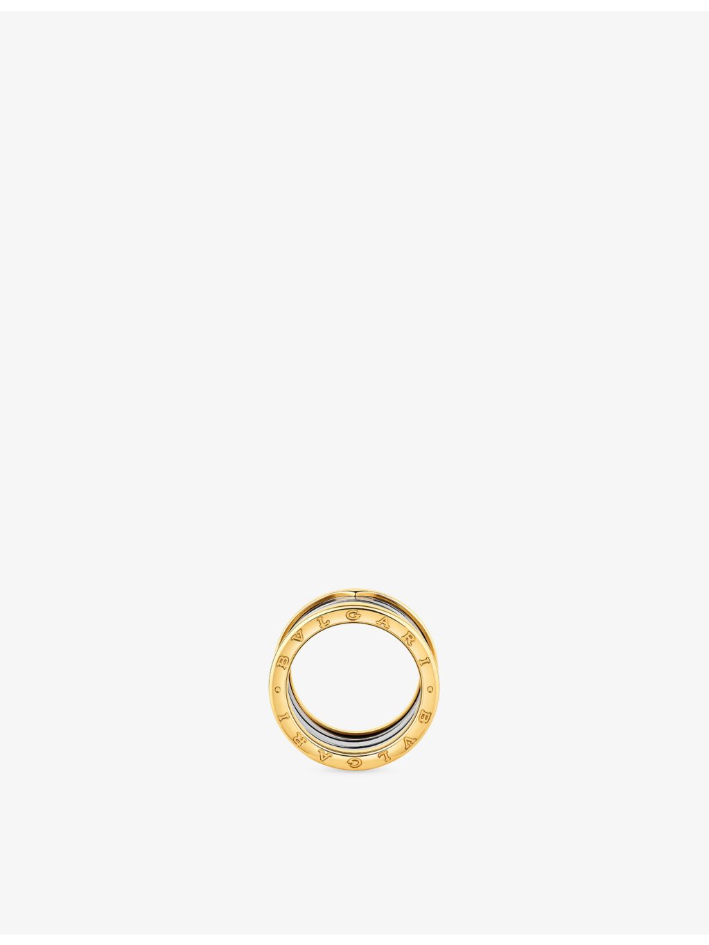 Bvlgari B.zero1 four-band ring in gold and steel, imported from the UK
