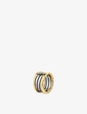 Bvlgari B.zero1 18ct Yellow Gold and Stainless Steel Four-Band Ring