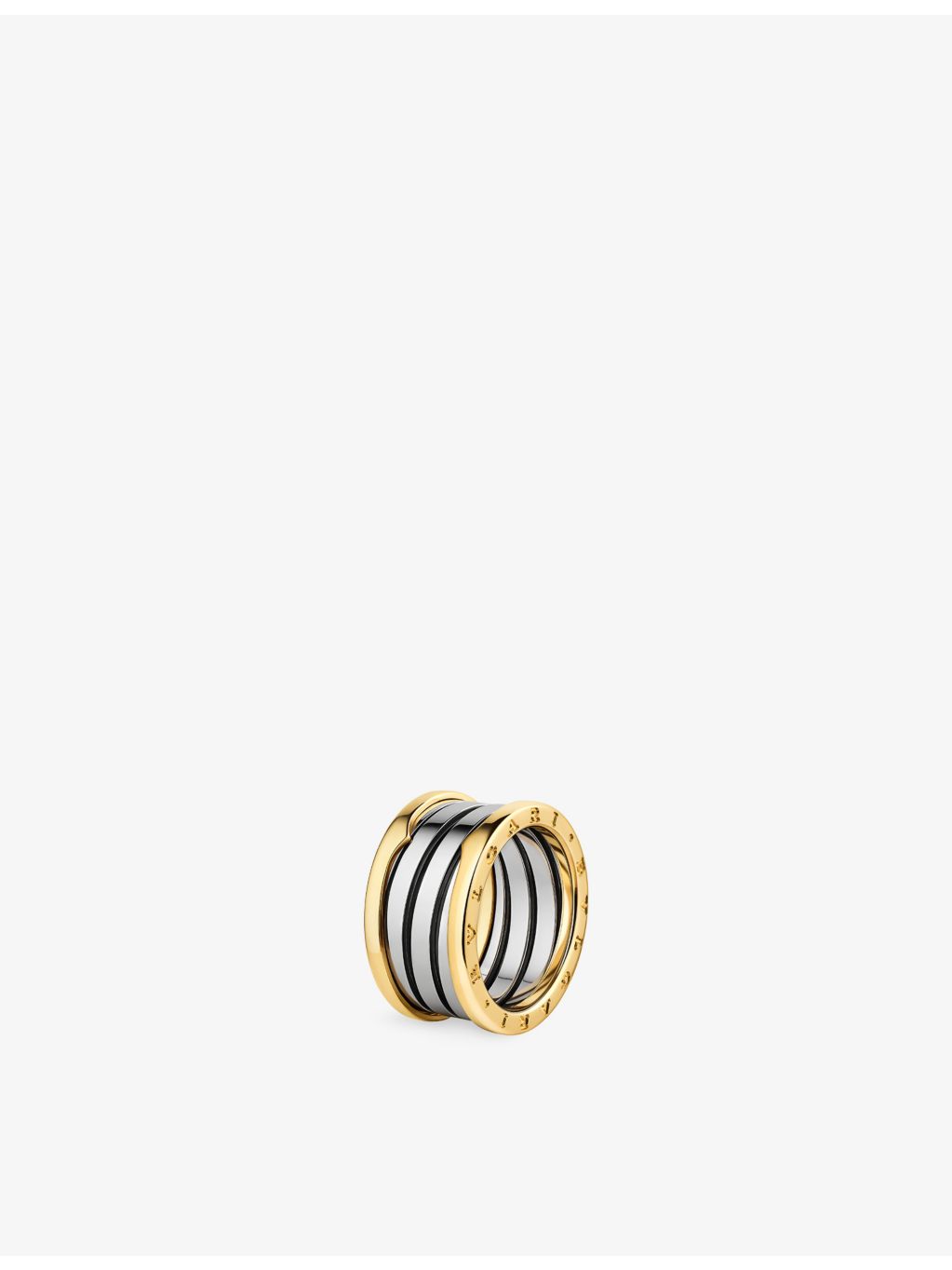 Bvlgari B.zero1 four-band ring in gold and steel, imported from the UK