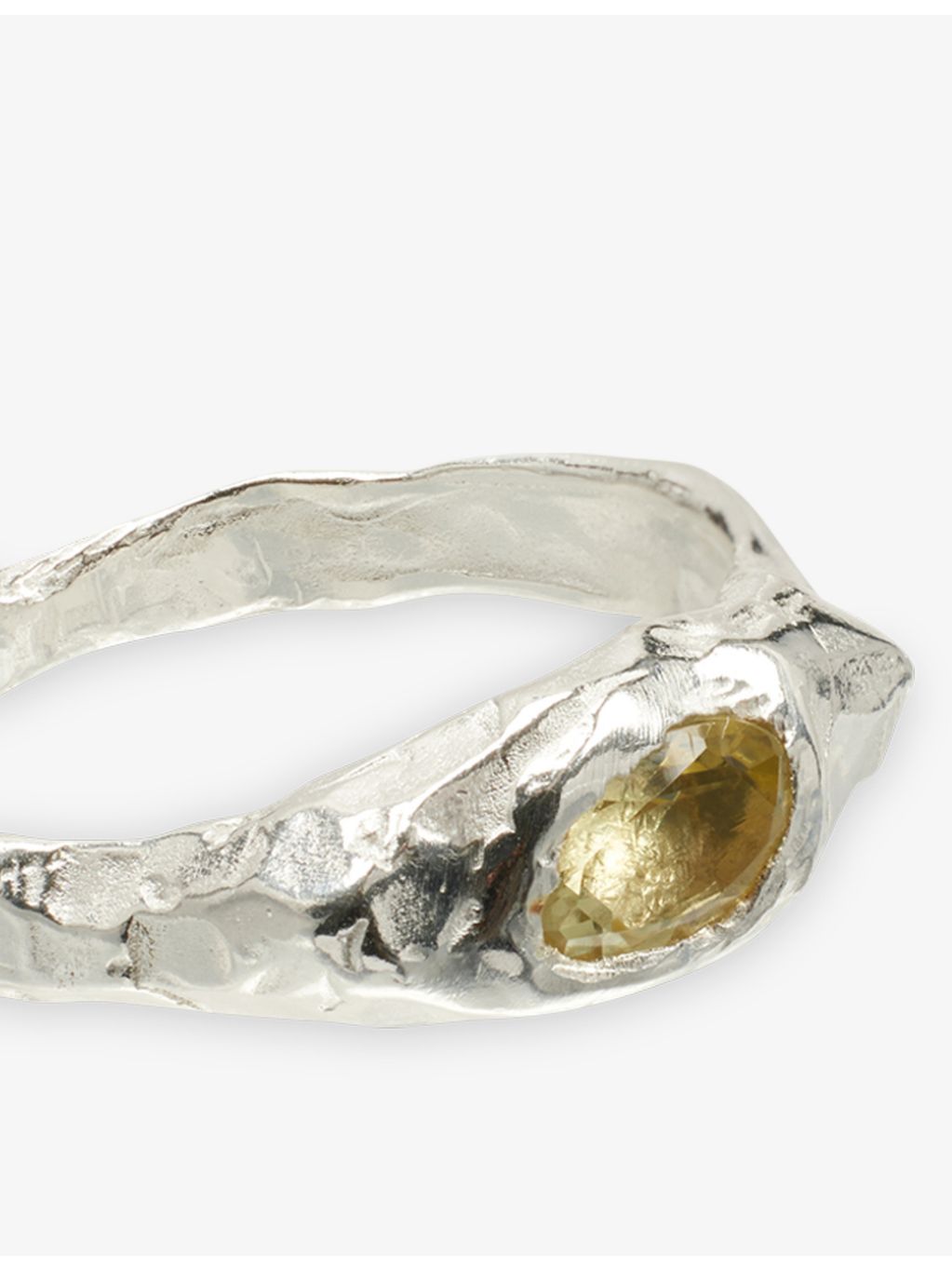 Simuero sterling silver lemon quartz ring, imported from the UK