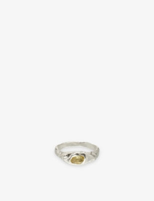 Simuero Polo Yellow Sterling-Silver and Lemon Quartz Ring