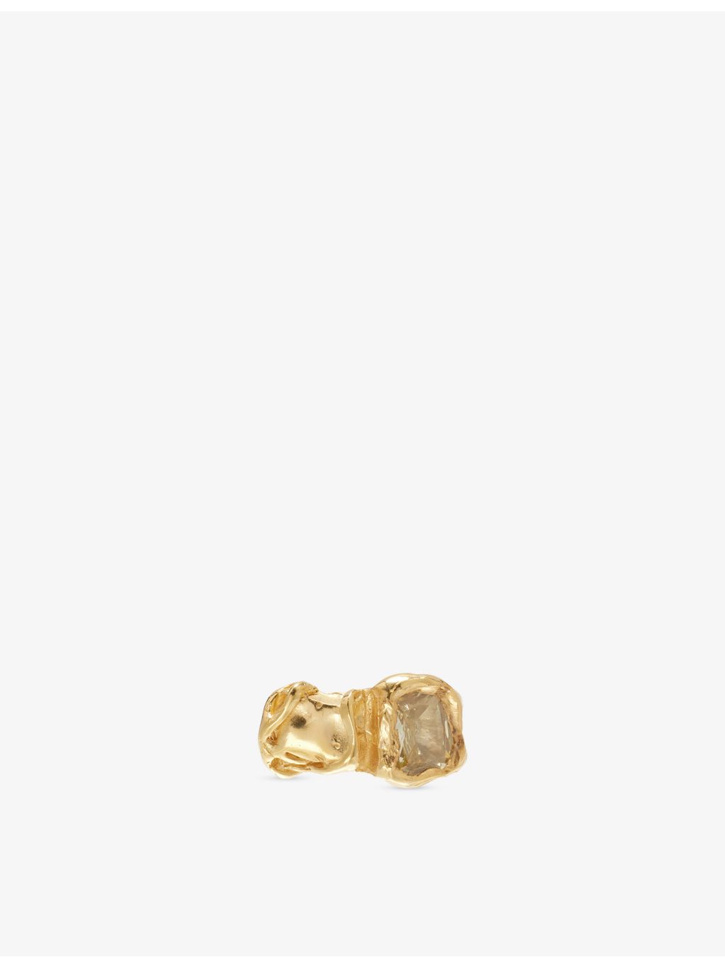 Simuero Vera 18ct gold-plated ring with yellow stone (British brand)