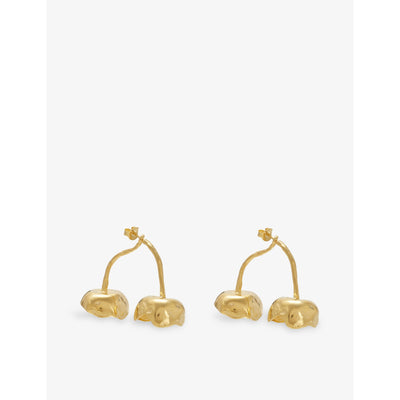 selfridges Simuero Cerezas 18ct Yellow Gold Vermeil Earrings- Buy online at McGrocer