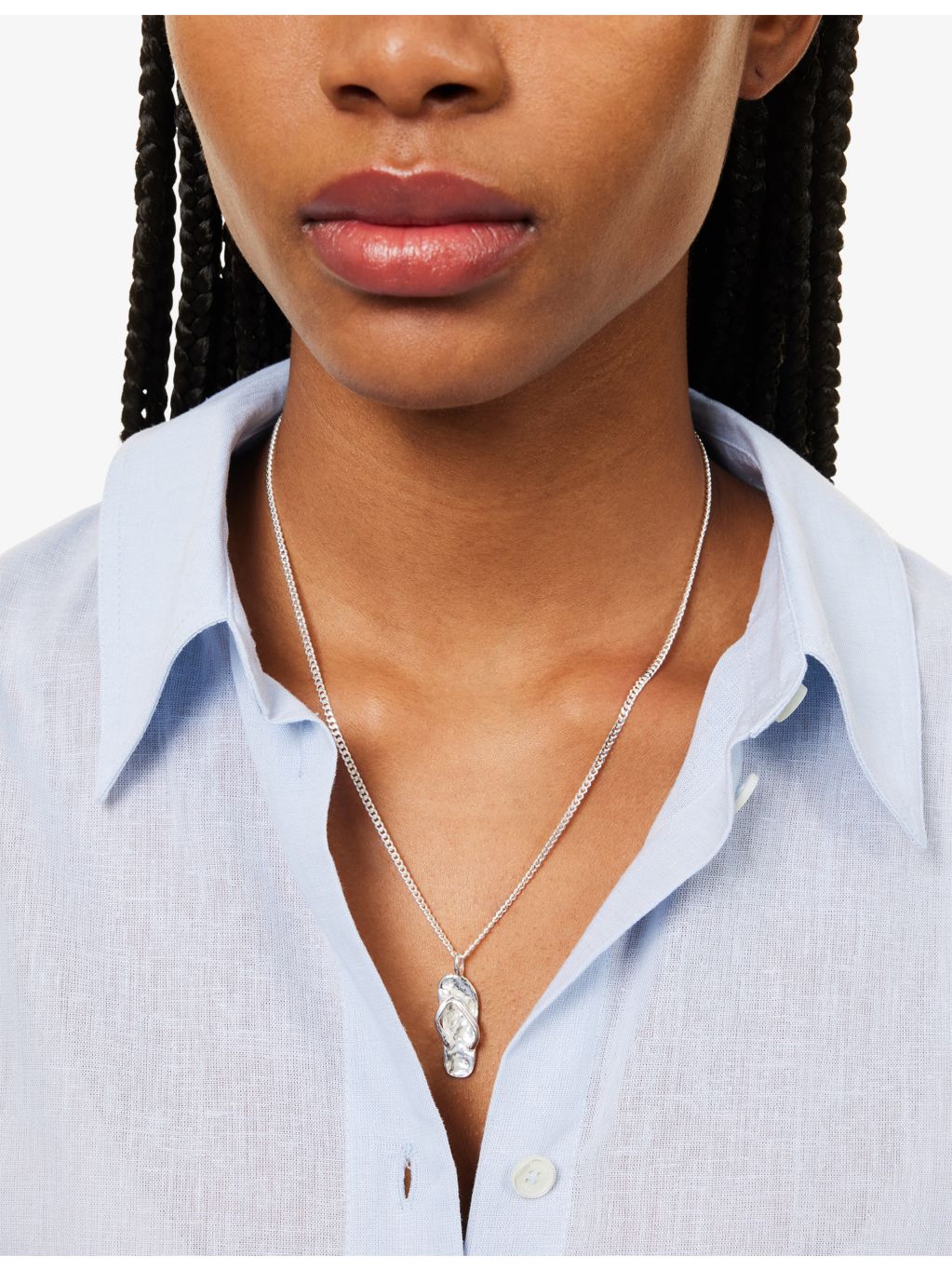 Simuero sterling silver necklace with abstract pendant, imported from the UK