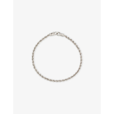 selfridges Tom Wood 2.8mm Rope Rhodium-Plated 925 Sterling Silver Bracelet- Buy online at McGrocer
