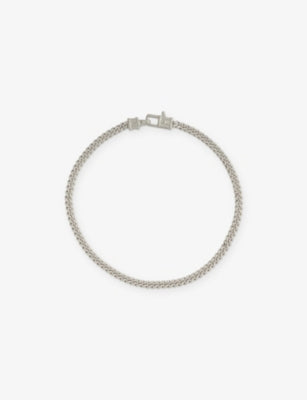 Tom Wood Curb M Rhodium-Plated 925 Sterling Silver Bracelet