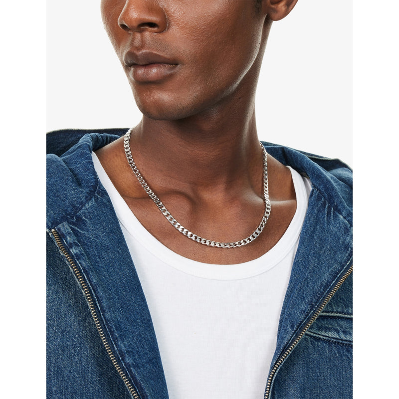 Tom Wood Frankie Chain necklace rhodium-plated 925 sterling silver, UK version
