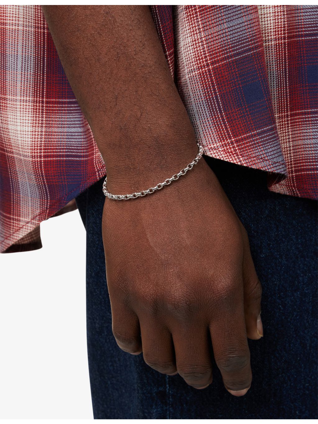 Tom Wood Lee Thick rhodium-plated sterling silver bracelet, imported from the UK