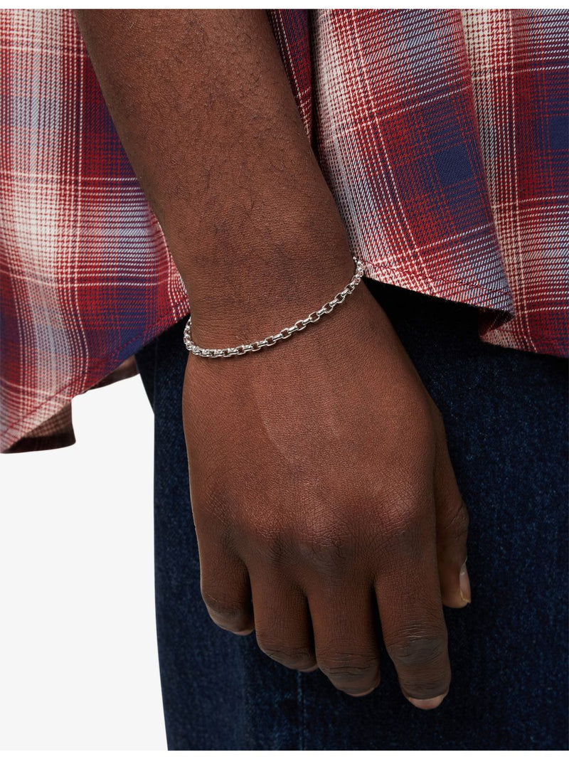 Tom Wood Lee Thick rhodium-plated sterling silver bracelet, imported from the UK