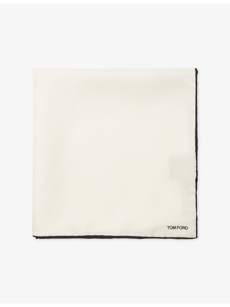 Tom Ford silk pocket square with contrast border (British brand)