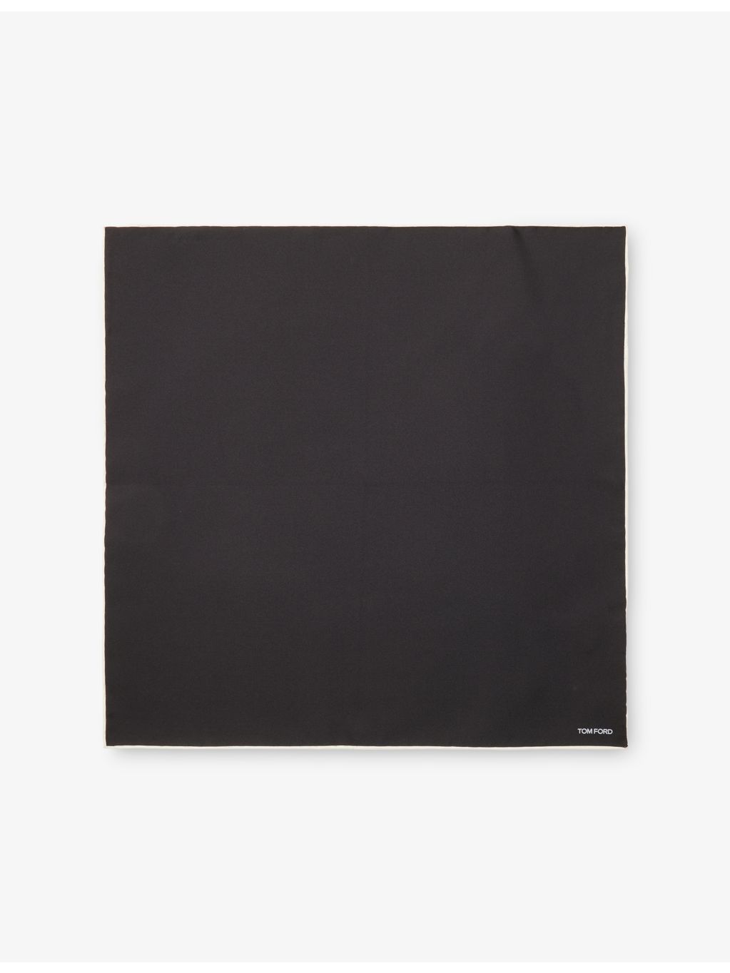 Tom Ford contrast-border logo silk pocket square (British brand)
