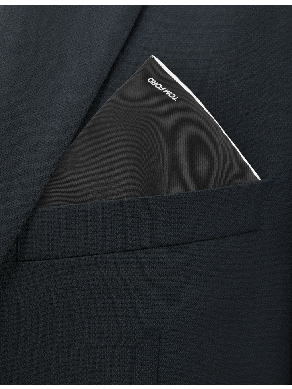 Tom Ford contrast-border logo silk pocket square (British brand)