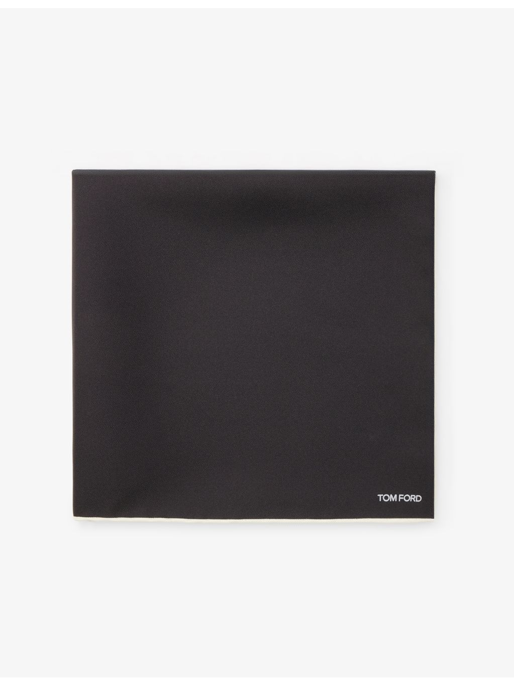Tom Ford contrast-border logo silk pocket square (British brand)