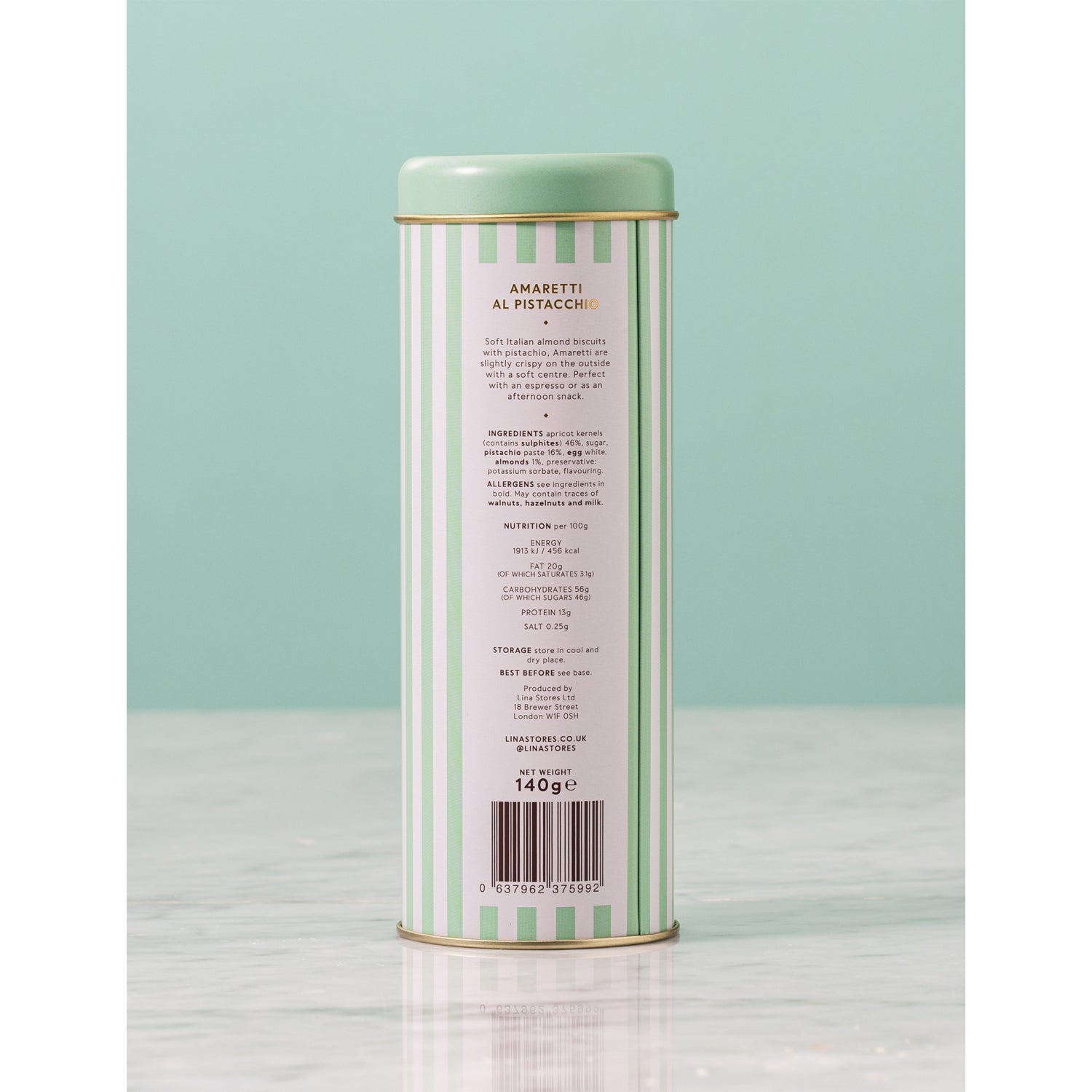 Daylesford Pistachio Amaretti biscuits tin 140g - British product