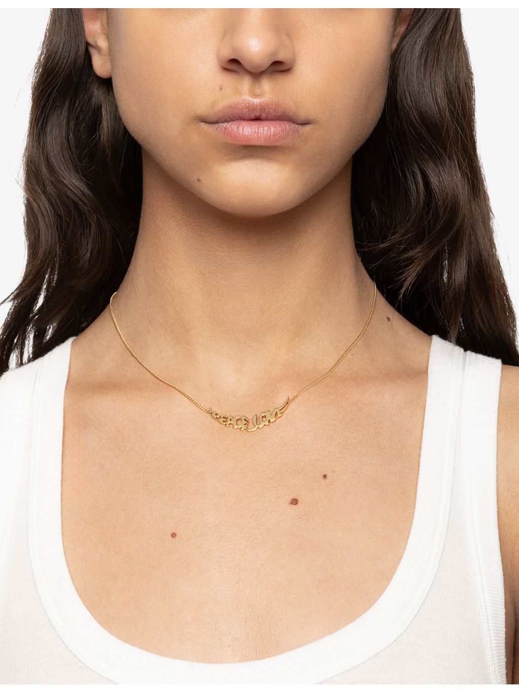Zadig Voltaire brass pendant necklace gold-tone finish, imported from the UK