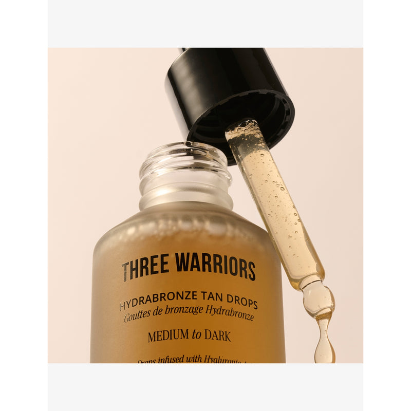 Three Warriors Hydrabronze face tan drops 30ml, imported from the UK