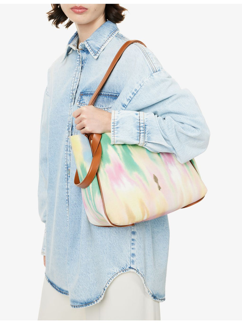 Christian Louboutin small tie dye canvas tote bag, imported from the UK