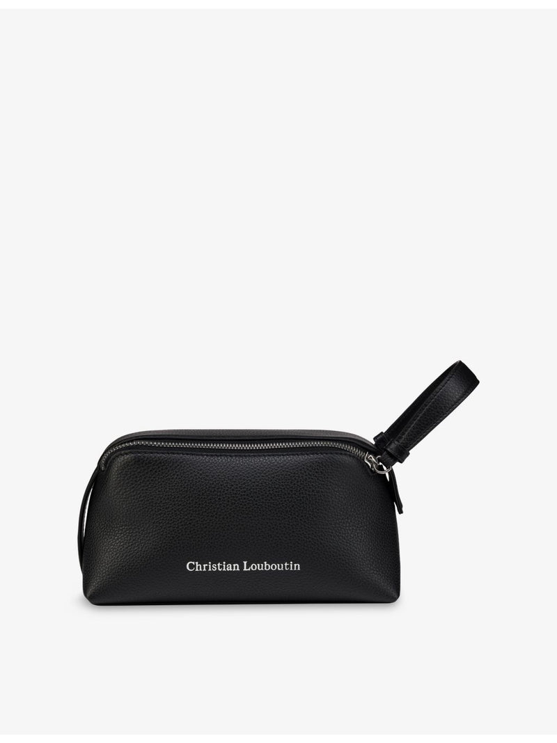 Christian Louboutin leather travel pouch with red lining - British product