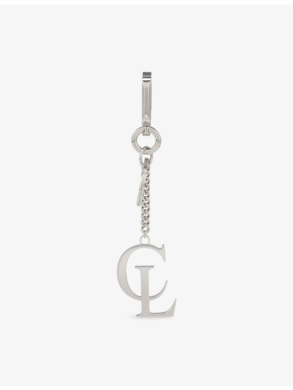 Christian Louboutin metal keyring silver-tone finish, UK version