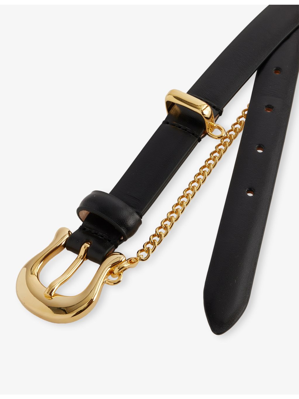 Leather belt by Luzia with gold-tone buckle 2cm - British product
