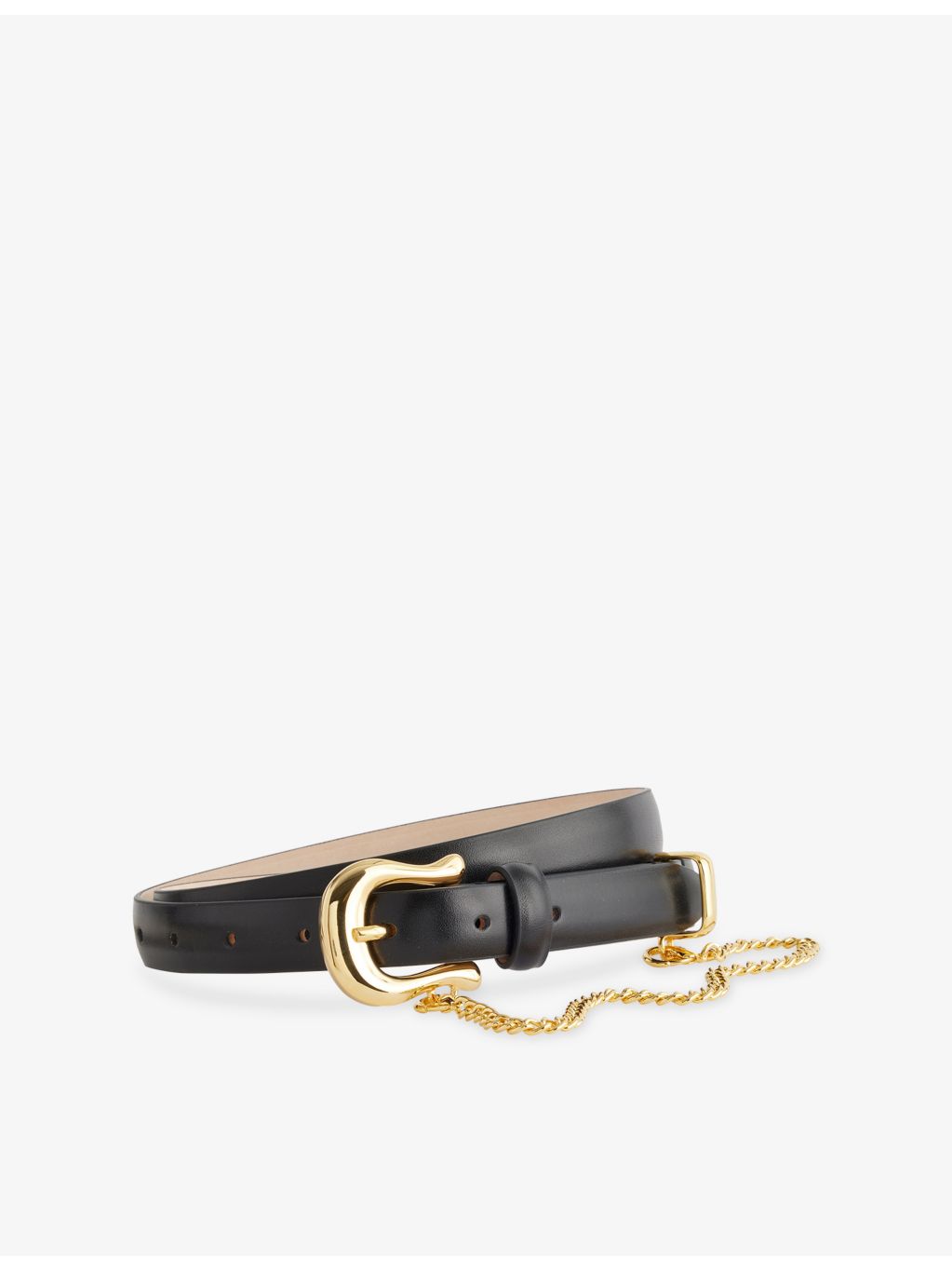 Leather belt by Luzia with gold-tone buckle 2cm - British product