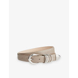 Hollyhock Lizard Embossed Leather Belt - XS