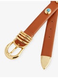 Hollyhock stone-embellished leather belt 99cm (British brand)